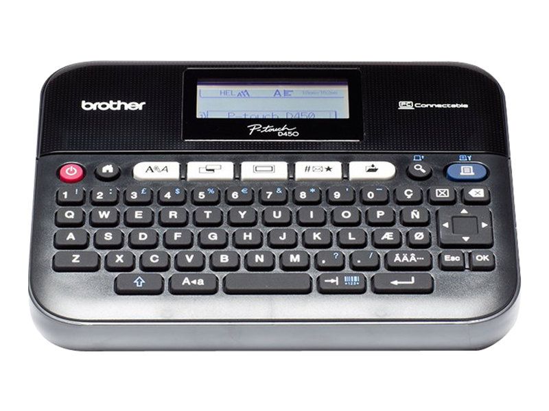Brother P-Touch PT-D450VP Label Maker - Black and White - Thermal Transfer - 1.8cm Roll - 180dpi - Up to 20mm/sec - USB