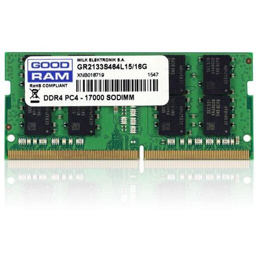 Módulo de memoria Goodram DDR4 de 16 GB (260 pines SO-DIMM, 2666 MHz/PC4-21300, CL19, 1,2 V, sin búfer no ECC)
