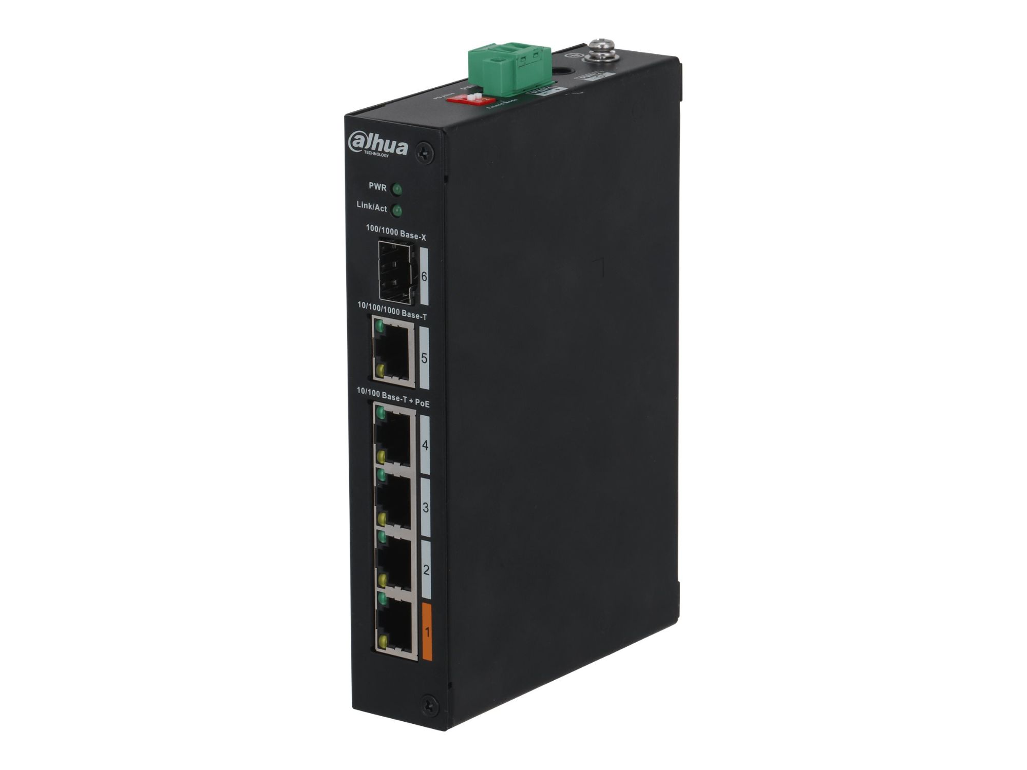 Dahua DH-PFS3106-4ET-60 - Switch - Unmanaged - 4 x 10/100 PoE + 1 x 10/100/1000 (uplink) + 1 x 100/1000 SFP - High PoE (60 W)