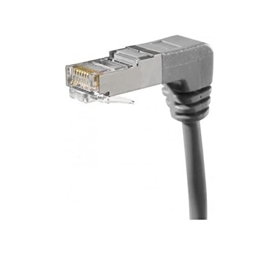 Exertis Connect RJ-45 Angle Down Cable - 1m, CAT 6a, SFTP, PiMF, Grey