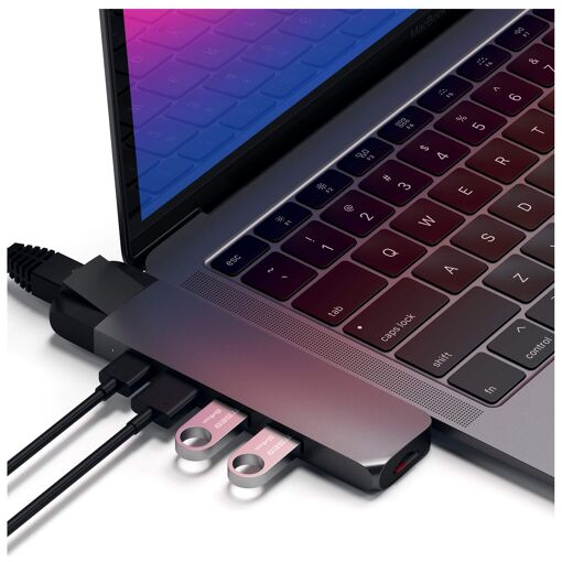 Estación de carga Satechi de aluminio Tipo-C Pro con Ethernet - Puerto USB-C - 1GbE