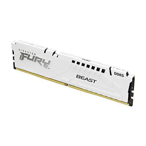 Kit Kingston FURY Beast DDR5 - 32GB (2x16GB) - 5600MT/s / PC5-44800 - CL36 - 1.25V - Sin búfer - ECC integrado - Blanco
