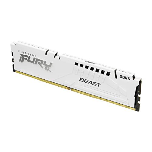 Kit Kingston FURY Beast DDR5 - 32 Go (2 x 16 Go) - 5600 MT/s / PC5-44800 - CL36 - 1,25 V - Sans tampon - ECC sur puce - Blanc