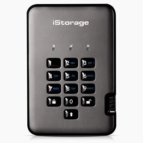 iStorage diskAshur PRO2 4TB External Hard Drive - Secure Portable Disk with FIPS Level 3 Certification and Password Protection