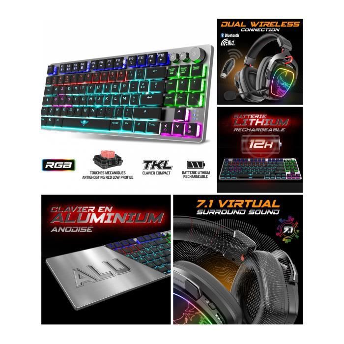 Spirit Of Gamer Xpert K1300 TKL RGB Wireless Keyboard and Mouse Set