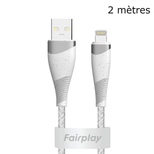 Câble FairPlay TORILIS USB, 2 mètres, gris, Lightning vers iPhone/iPad
