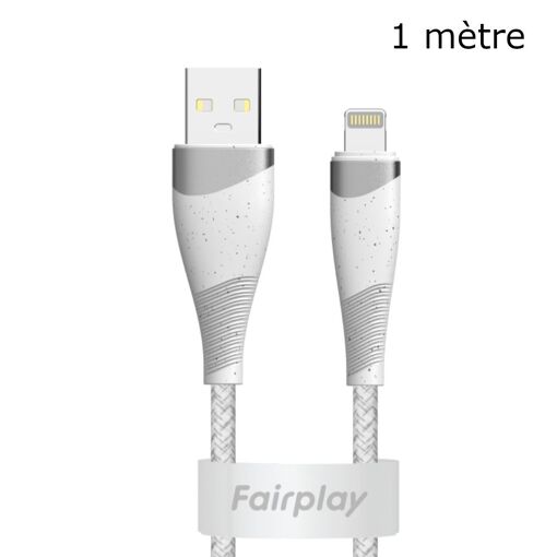 Câble Fairplay Torilis USB - 1 mètre, Lightning vers USB, Gris