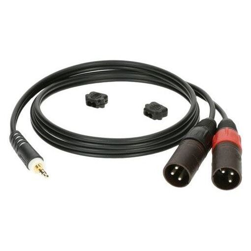 Cable adaptador Klotz 3,5 mm doblado - 2 x conector XLR de 3 pines, 1 metro