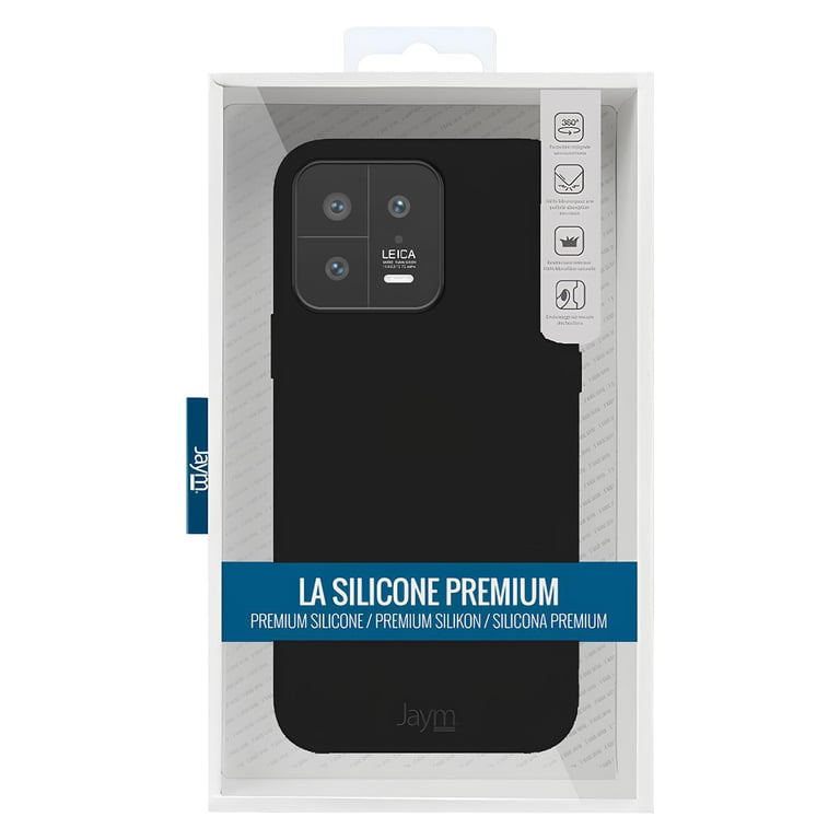 Fundas de silicona con microfibra Jaym para Xiaomi 13 Premium - Negro