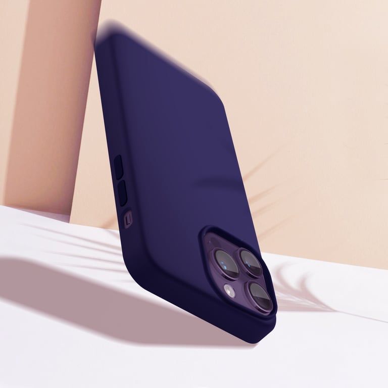 Fundas de Moxie para iPhone 14 Pro, con goma semirígida - Azul noche