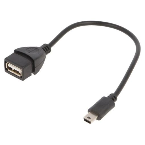 Câble USB 2.0 ADNAuto - Femelle A vers Masculin B mini, 0,15m - Noir