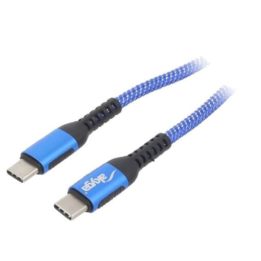 ADNAuto USB 2.0 Cable - 1m, Dual-Sided USB C Male Connector, Blue