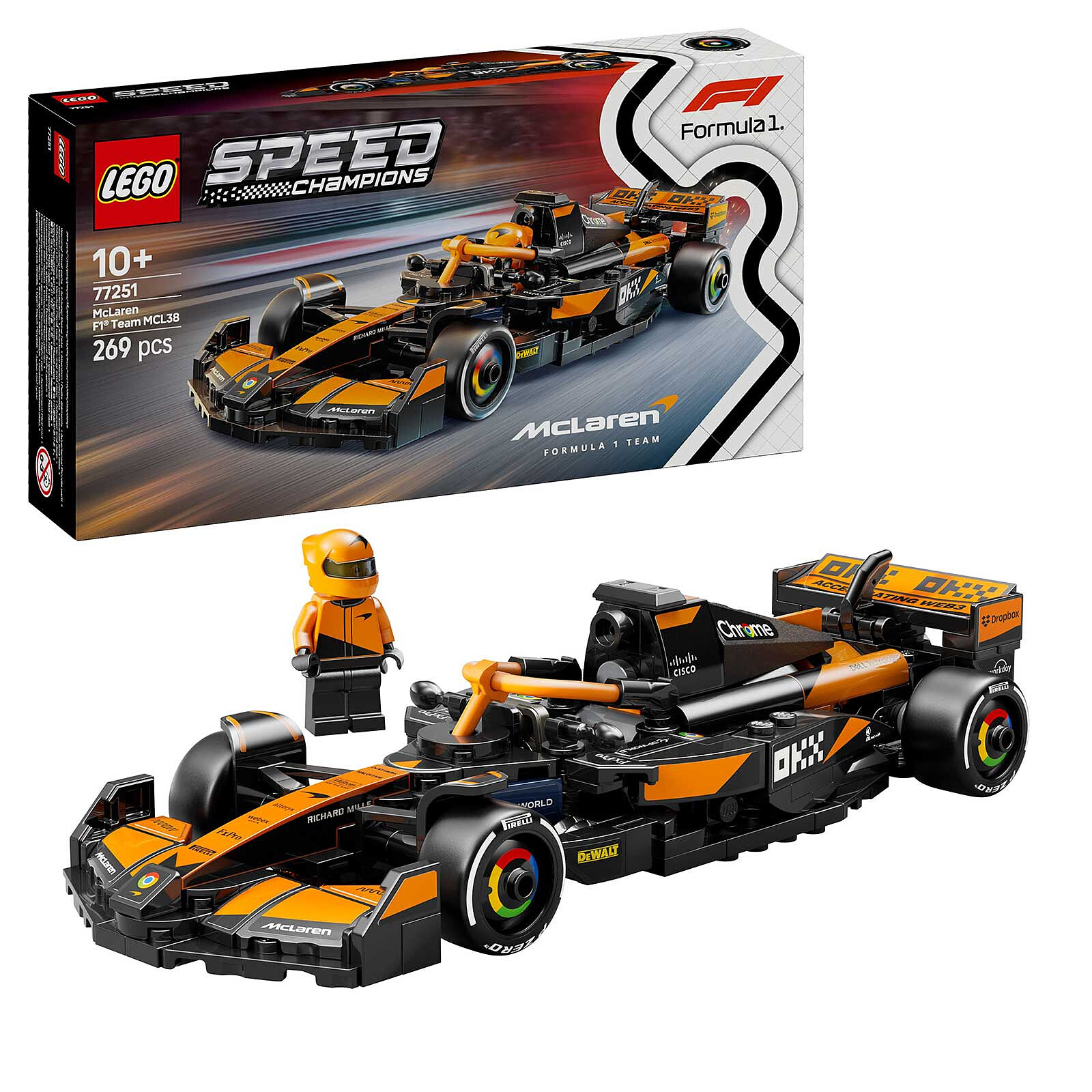 LEGO Speed Champions 77251 McLaren Team MCL38 F1 Car
