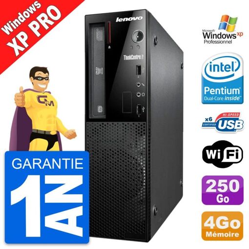 PC de escritorio Lenovo ThinkCentre Edge 72 SFF - Procesador Intel Pentium Dual-Core G620, 4GB de RAM, 250GB HDD, Windows XP