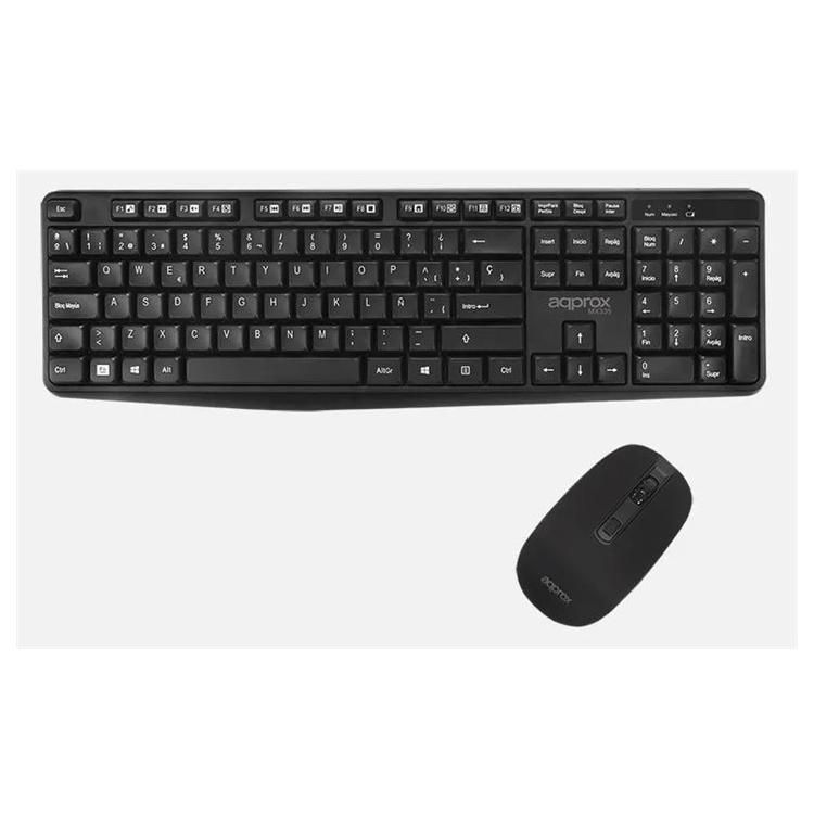 Kit de teclado y mouse inalámbrico Approx APPMX335 - Español QWERTY Negro