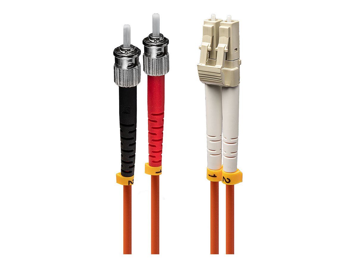 Lindy Multi-Mode ST to LC Fiber Optic Cable, 2m, Duplex, OM2, 50/125 Microns, Halogen-Free