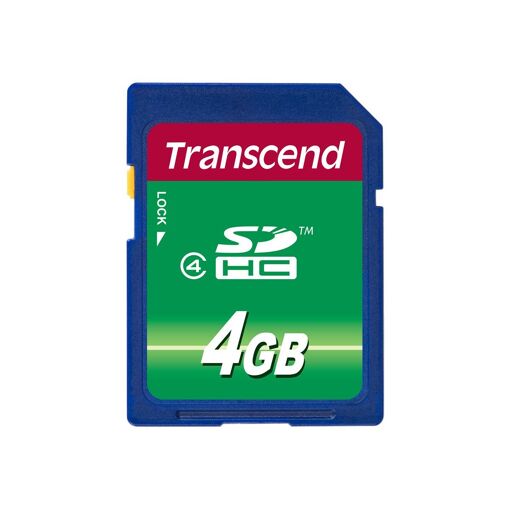 Transcend 4GB SDHC Class 4 Flash Memory Card - Black