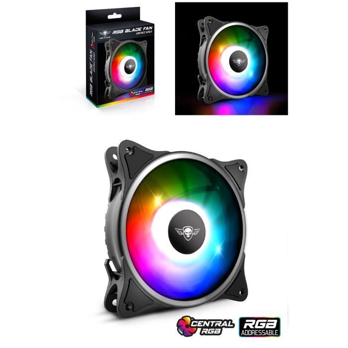 Spirit of Gamer PC Fan 12cm Black ARGB Dual Ultra-Silent 14dB Airforce Series Case Fan