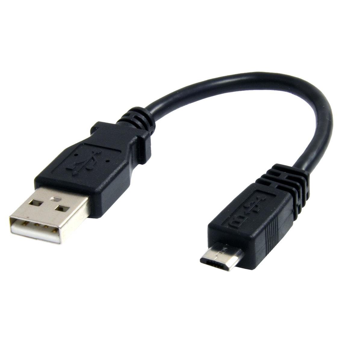 StarTech.com 15cm Micro USB Cable - A to Micro B - USB 2.0 - Black