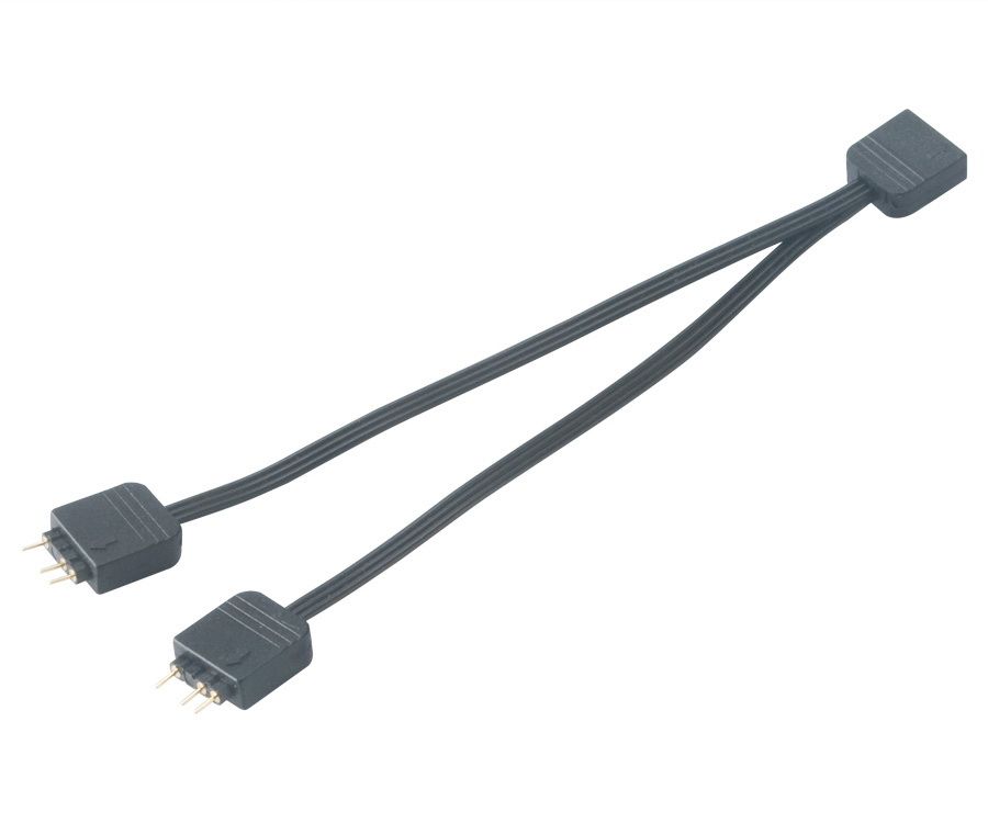 Akasa 0.12m Addressable RGB LED Splitter Cable Black