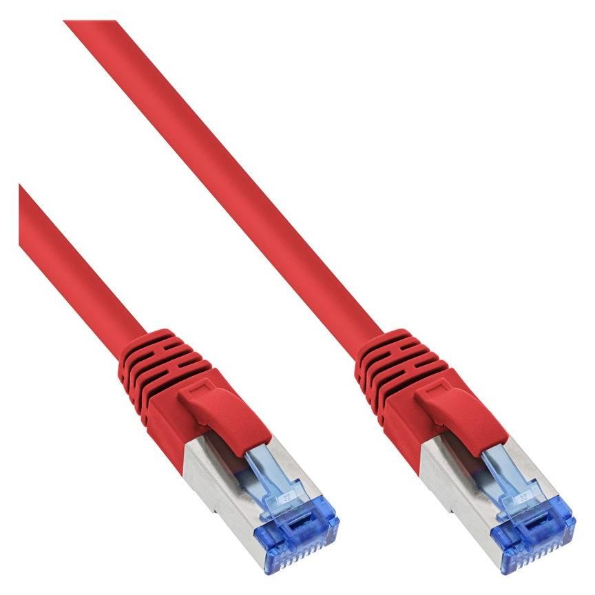 INTOS ELECTRONIC CAT 6a SSTP Twisted Pair Cable, 1m, Red