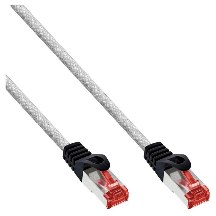 INTOS ELECTRONIC RJ-45 (M) to RJ-45 (M) Cable - 3m - Shielded Twisted Pair (SSTP) - CAT 6 - Molded - Transparent