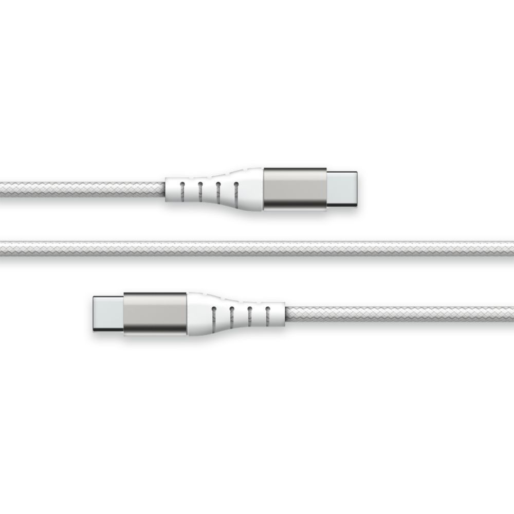 Bigben Connected 2m 3A USB C to USB C Cable - White