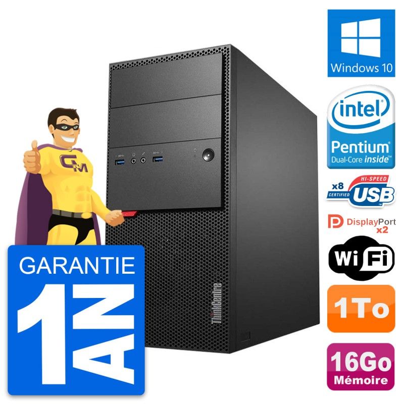 Lenovo ThinkCentre M900 Desktop PC - Intel G4400, 16GB RAM, 1TB HDD, Windows 10, WiFi
