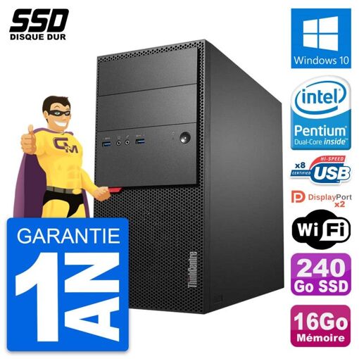 PC de escritorio Lenovo ThinkCentre M900 - Procesador Intel Core i5-7400, 16GB de RAM, 240GB SSD, Windows 10, WiFi
