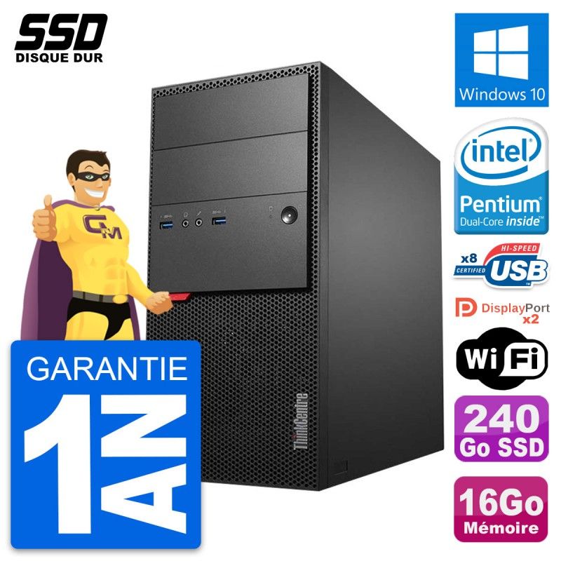 Lenovo ThinkCentre M900 Desktop PC - Intel Core i5-7400, 16GB RAM, 240GB SSD, Windows 10, WiFi