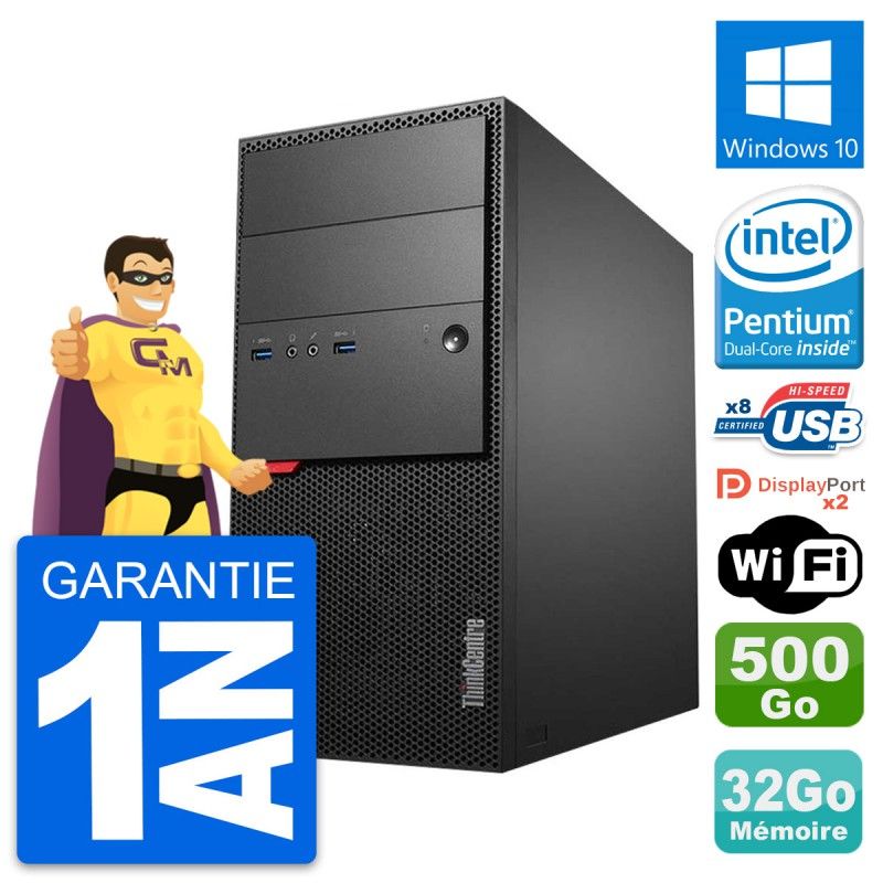 Lenovo ThinkCentre M900 Desktop - Intel Pentium G4400, 32GB RAM, 500GB HDD, Windows 10, WiFi