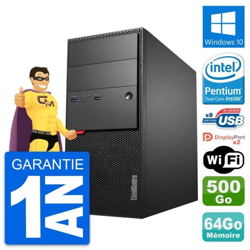 PC de escritorio Lenovo ThinkCentre M900 - Procesador Intel Pentium G4400, 64GB de RAM, 500GB HDD, Windows 10, WiFi