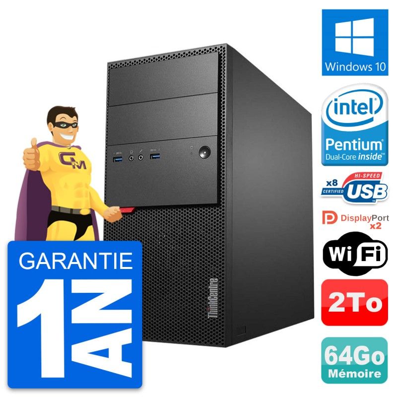 Lenovo ThinkCentre M900 Desktop Computer - Intel G4400, 64GB RAM, 2TB HDD, Windows 10, WiFi