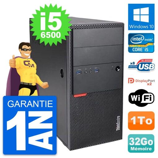 PC de escritorio Lenovo ThinkCentre M900 Core i5-6500 32GB RAM 1TB HDD Windows 10 Wifi