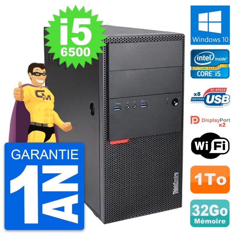 Lenovo ThinkCentre M900 Core i5-6500 32GB RAM 1TB HDD Windows 10 Wifi Desktop PC