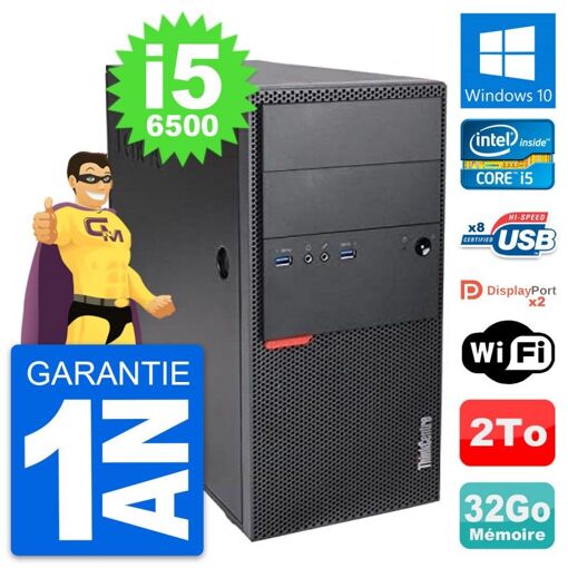 PC de escritorio Lenovo ThinkCentre M900 Core i5-6500 32GB RAM 2TB HDD Windows 10 Wi-Fi
