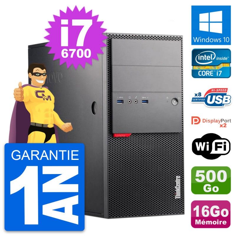 Lenovo ThinkCentre M900 Desktop PC - i7-6700, 16GB RAM, 500GB HDD, Windows 10, WiFi