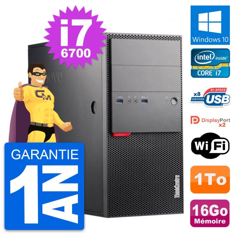 Lenovo ThinkCentre M900 Core i7-6700 16GB RAM 1TB HDD Windows 10 WiFi Desktop Computer