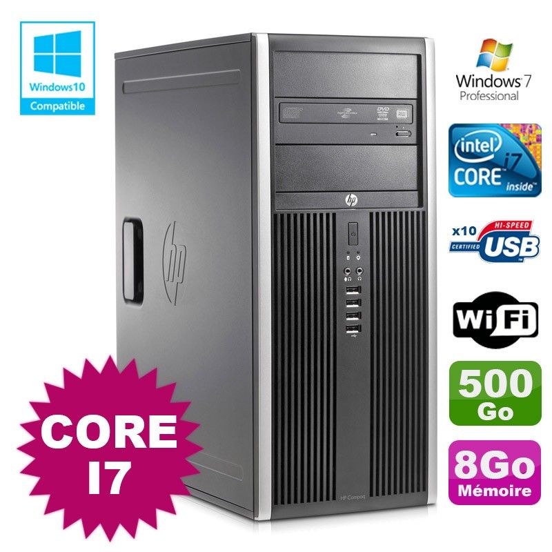 HP Elite 8100 MT Desktop PC - Core i7-860, 8GB RAM, 500GB HDD, DVD Burner, WiFi
