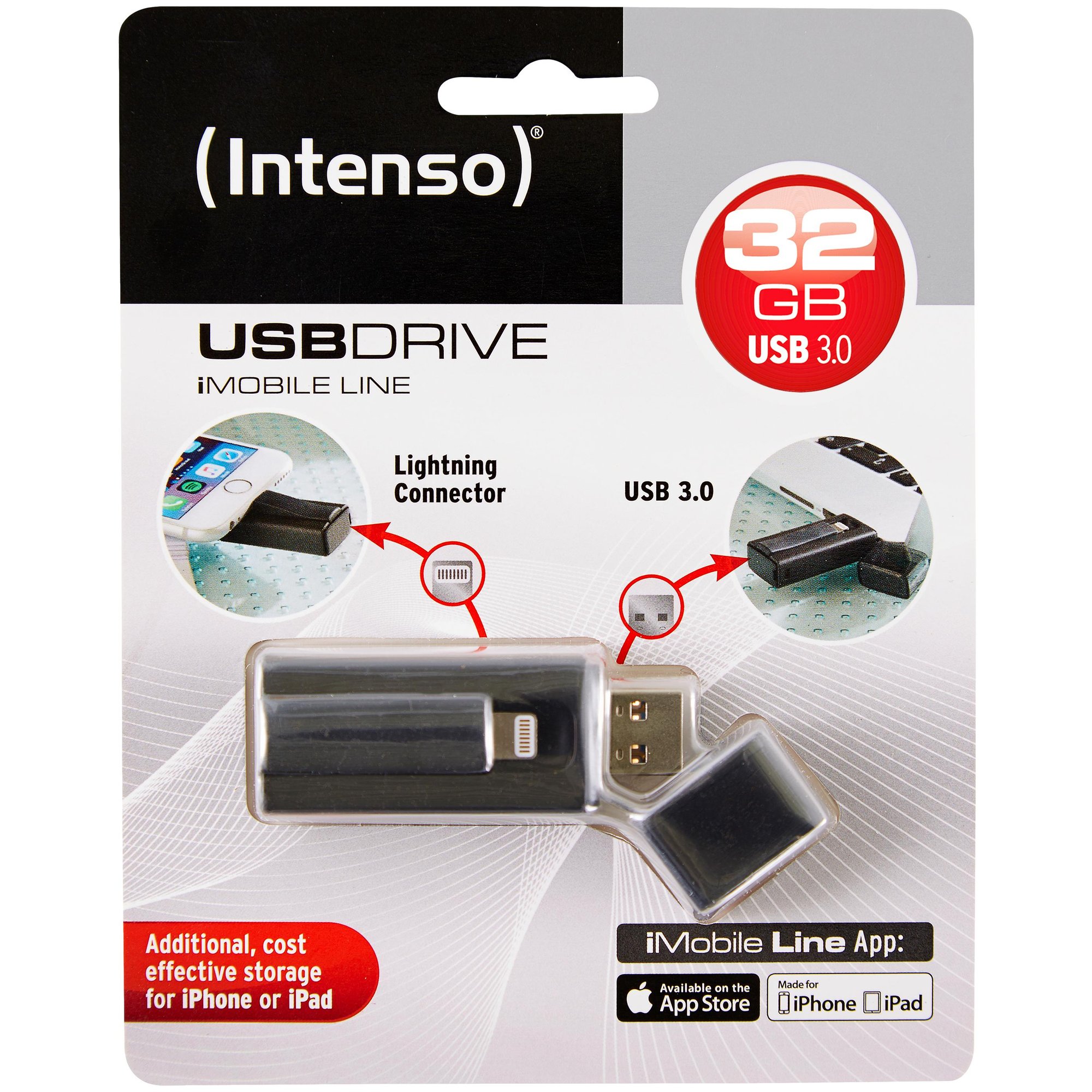 Intenso iMobile Line USB Flash Drive 32GB Lightning/USB Type-A 3.2 Gen 1 (3.1 Gen 1) Black