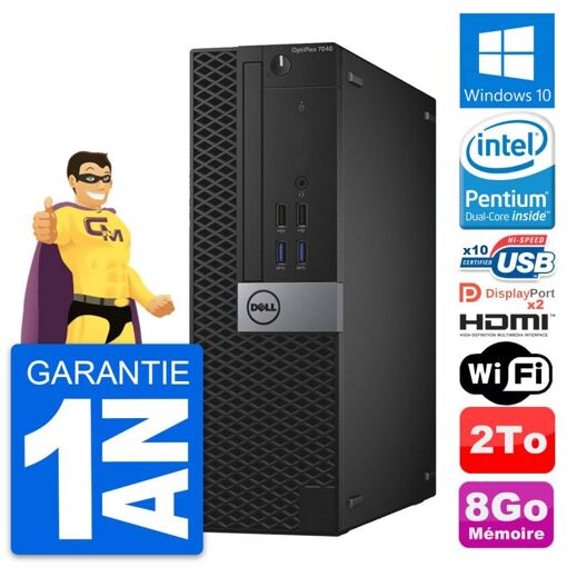 PC de escritorio Dell OptiPlex 7040 SFF - Intel G4400, 8 GB de RAM, 2 TB HDD, HDMI