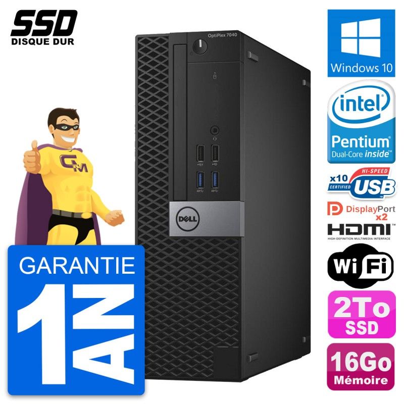 Dell OptiPlex 7040 SFF PC - Intel G4400, 16GB RAM, 2TB SSD, HDMI, WiFi