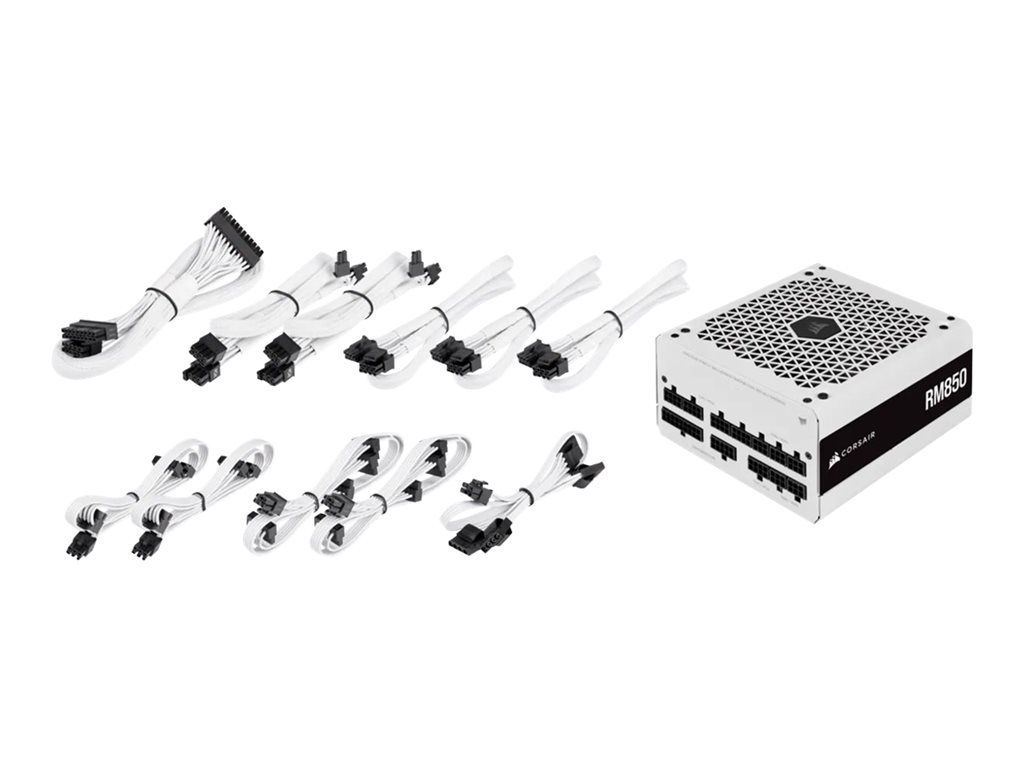 Corsair RM850 White Series - PC Power Supply - ATX12V 2.4/ EPS12V - 80 PLUS Gold - CA 100-240 V - 850W - Europe - White