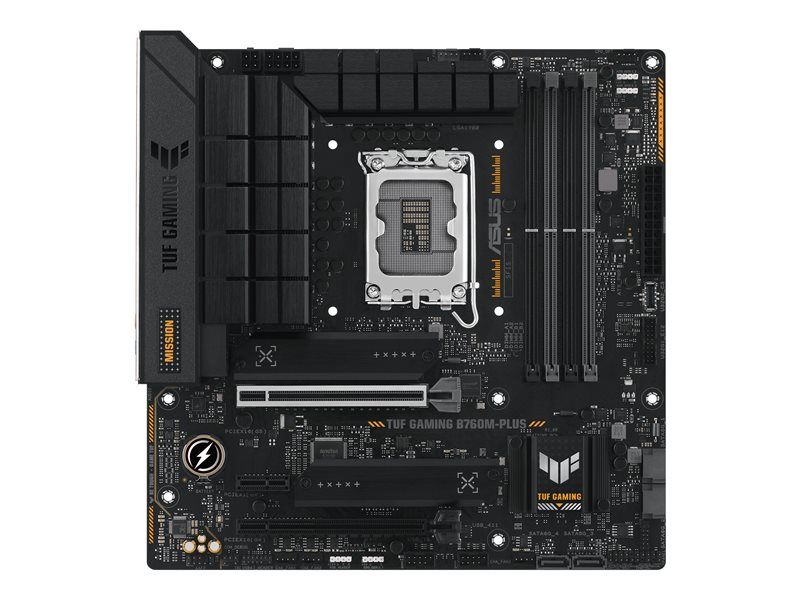 ASUS TUF Gaming B760M-PLUS - Micro ATX Motherboard - LGA1700 Socket - B760 Chipset - USB-C 3.2 Gen 2x2, USB 3.2 Gen 2, USB 3.2 Gen 1, USB4 - 2.5 Gigabit LAN - Integrated Graphics (CPU Required)