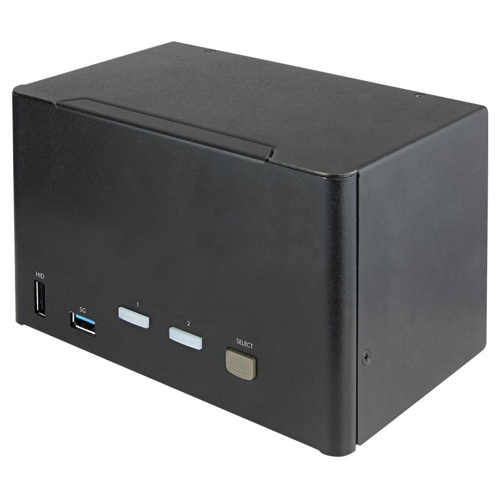 Conmutador StarTech.com de 2 puertos DisplayPort con soporte para 4 pantallas - 4K 60Hz UHD HDR, USB 3.0 y 2.0, audio - conmutación de teclado, ratón y pantalla