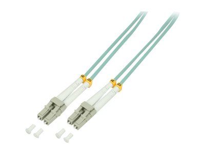 2direct Fiber Optic Cable, 5m LC Multi-Mode Duplex, OM3, 50/125 Microns, Halogen-Free, Turquoise