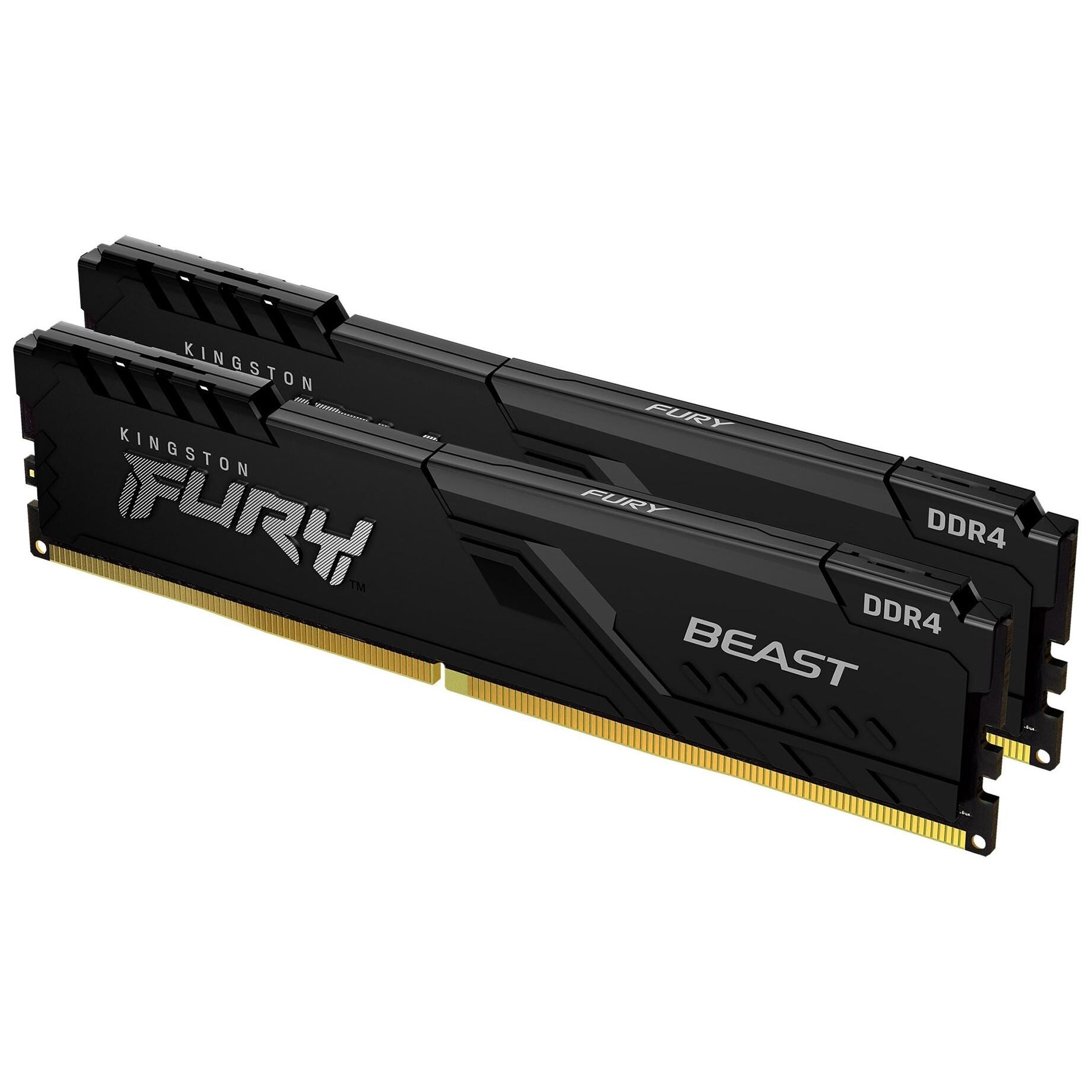 Kingston FURY Beast DDR4 Kit - 32GB (2x16GB) - 3200MHz / PC4-25600 - CL16 - 1.35V - Non-ECC Memory