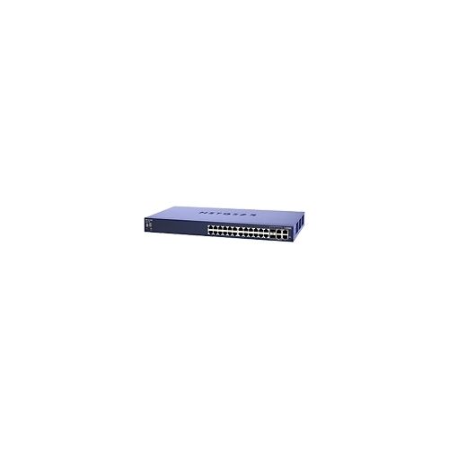 Netgear FS728TS Smart Switch - Managed Switch - 24x10/100 + 2xCombined SFP Gigabit + 2x10/100/1000 - Desktop