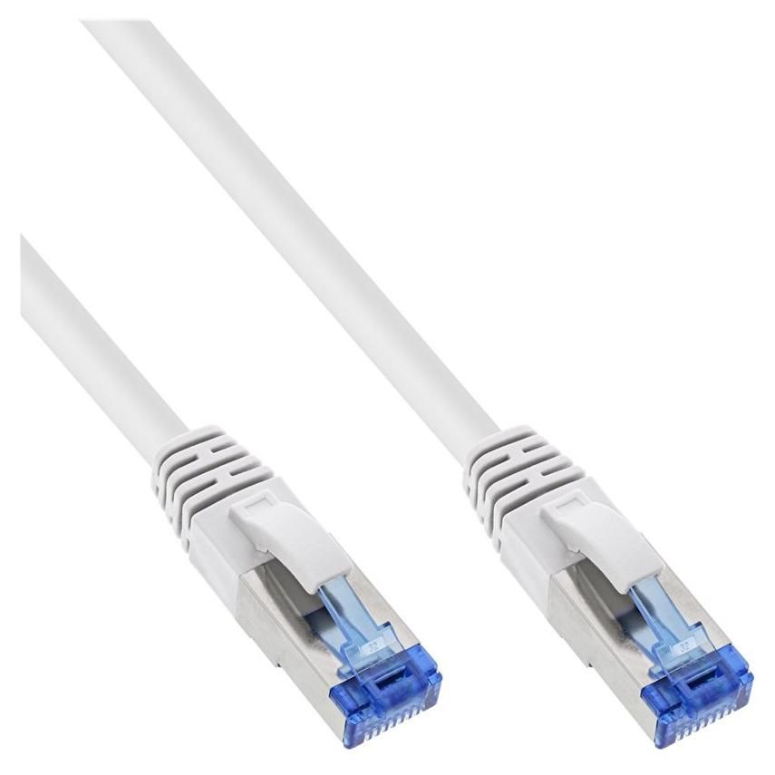 INTOS ELECTRONIC InLine RJ-45 to RJ-45 Cable - 10m - SFTP, PiMF - CAT 6a - Halogen Free, No Hook - White