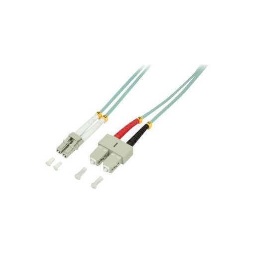 2direct Fiber Optic Cable, 1m, OM3, Duplex, 50/125 Micron, Halogen-Free, Turquoise